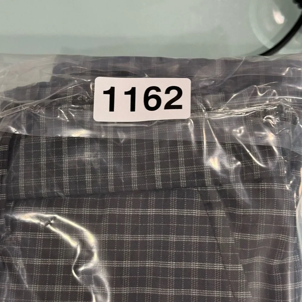 Walter Hagen Golf Shorts Mens 38 Black Gray Check Plaid‎ Classic Fit Stretch